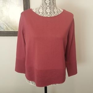 COS pink/salmon boat neck sweater shirt